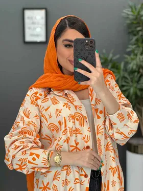 مانتو شومیزی لینن طرح دار سنتی