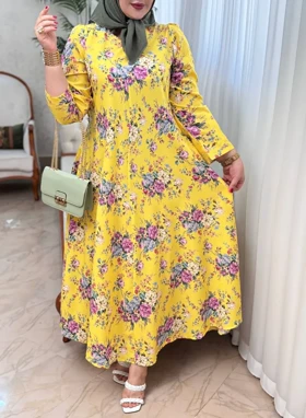 پیراهن فلور بنفشه 3205