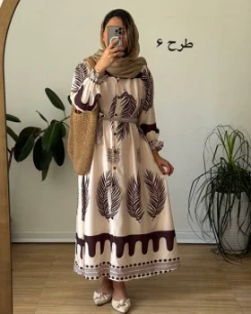 پیراهن مانتویی پر
