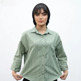 مانتو کوک دوزی تک جیب مراکشی مدل لاکس علیدسا (سبز)
