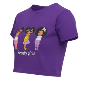 کراپ تیشرت آستین کوتاه زنانه مدل PJ1213