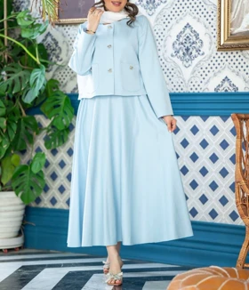 کت دامن مازراتی جلو دکمه پاپیونی