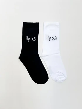 جوراب ساق بلند طرح ily 3 (آی لاو یو) یونیسکس