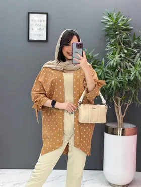 مانتو پانچ طرح دار آستین بند دار