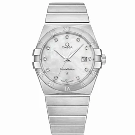 ساعت امگا کانسلیشن مردانه نقره ای ایندکس نگین Omega Constellation silver