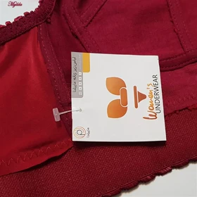 سوتین زنانه دانتل پروانه ای کش پهن زرشکی کد 5058