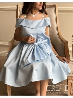 پیراهن ساتن پاپیونی