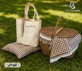 ست پیکنیک 5 تکه چهارخونه (قهوه ای)