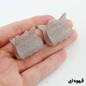 کلیپس دخترانه مدل گربه پک دو عددی (قهوه‌ای)