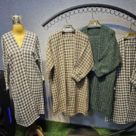 مانتو پاییزه زنانه چهارخونه شانل ترک