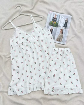 ست تاپ و شلوارک کاپ‌دار کد 5541