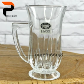 استکان شیشه ای دسته دار لیمون