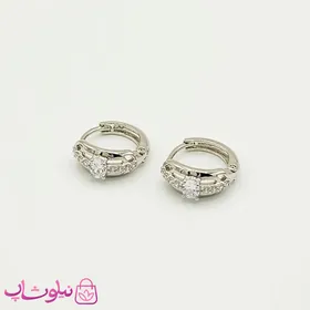 گوشواره حلقه‌ای دخترانه ژوپینگ کوچک نگین‌دار