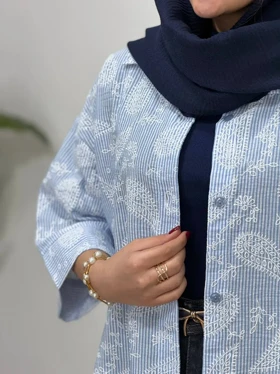 تونیک مانتویی لینن بهارگل