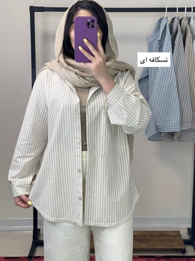 پیراهن دکمه دار یقه مردانه نخی