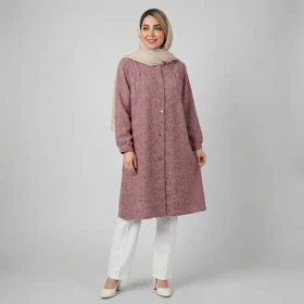 مانتو زنانه موهر بیسکوئیتی پاییزی کد 63