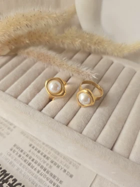 انگشتر مروارید پینترستی فری سایز استیل