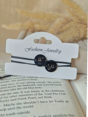 دستبند مامان بابا مشکی استیل