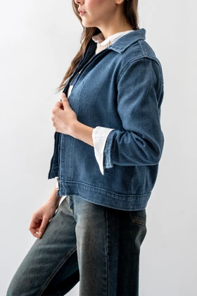 کت جین طرح دار مچ دار زنانه