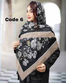 روسری نخ اسپان گل‌دار بهاره 3535