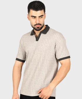 تیشرت لش یقه شکاری و کنفی 1382