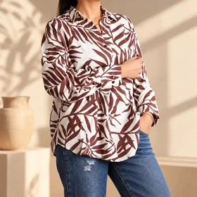 شومیز زنانه طرح برگ کد 0014