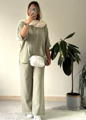 ست مانتو شلوار لینن درسا