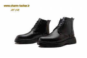 نیم بوت مردانه لوفر بندی بغل زیپ‌دار چرم طبیعی si186