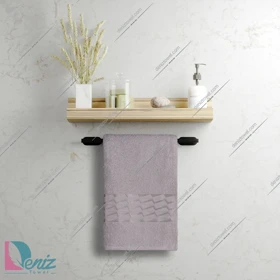 حوله دستی بزرگ طرح آرام رنگ طوسی