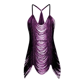 لباس خواب زنانه مدل ریش ریشی شهره (بنفش)