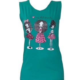 تاپ زنانه ویسکوز طرح دختر فر فری