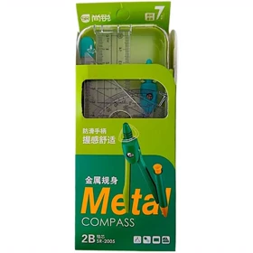 ست پرگار متال Metal کد 2005 مجموعه 7 عددی (سبز)
