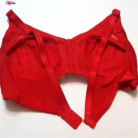 سوتین زنانه سوزنی کش باریک مدل بدون فنر قرمز کد 5056