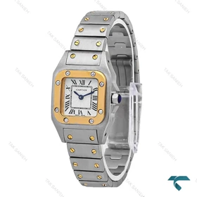 ساعت کارتیر سانتوس زنانه دورنگ طلایی اسمال Cartier-6862-L