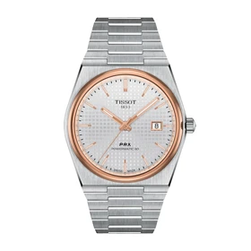 ساعت تیسوت PRX مردانه سیلور دورقاب رزگلد Tissot-5667-G