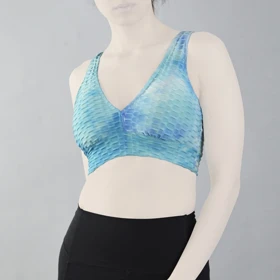 نیم‌تنه ورزشی زنانه مدل CT3562 فیروزه ای