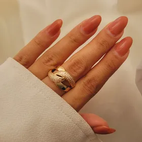 انگشتر زنانه ژوپینگ طرح کارتیر درشت هالف نگین