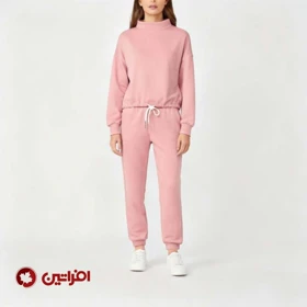ست سویشرت و شلوار زنانه دمپاکش دار 6591 صورتی