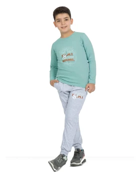 ست راحتی پسرانه نخی طرح فوتبال سیلکا