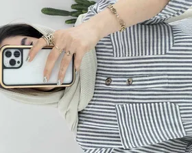 شومیز جلو بسته راه راه(41)کد3474