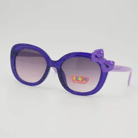 عینک آفتابی بچگانه پاپیون دار با شیشه‌های ضد اشعه UV (بنفش)
