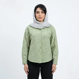 شومیز خامه دوزی لمه دار مدل زست علیدسا (سبز)