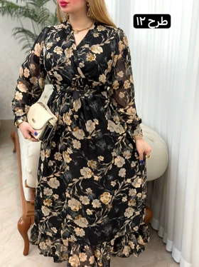 پیراهن حریر پایین چین 3939