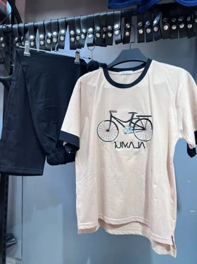 ست دخترانه تیشرت شلوار دوچرخه