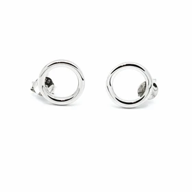 گوشواره میخی نقره طرح دایره AS08