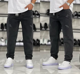 شلوار جین مام فیت ذغالسنگی سیر زاپ مینیمال سطحی کیفیت عالی کد868