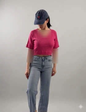 شومیز سرخابی برند cashe cashe