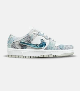 کفش کتانی مردانه و زنانه طوسی سفید آبی نایک NIKE dunk low steam puppet مدل 7204