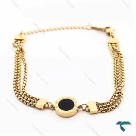 دستبند زنانه بولگاری سیلور سنگ سفید مشکی Bvlgari-8328-L