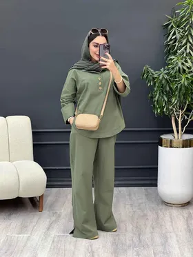 ست مانتو و شلوار سه دکمه آلیس